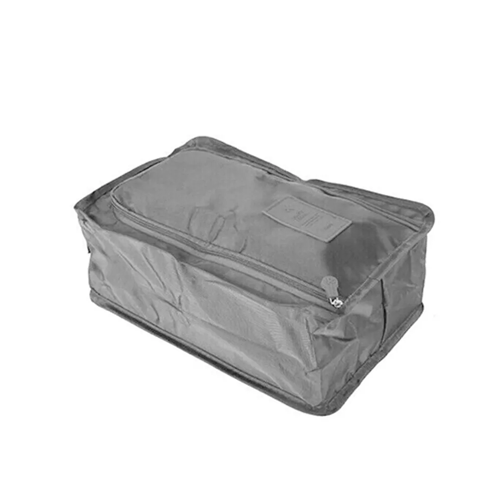2Pcs Travel Shoe Bag Water-Resistant Shoe Pouch Portable Clothing Storage Bag Grey