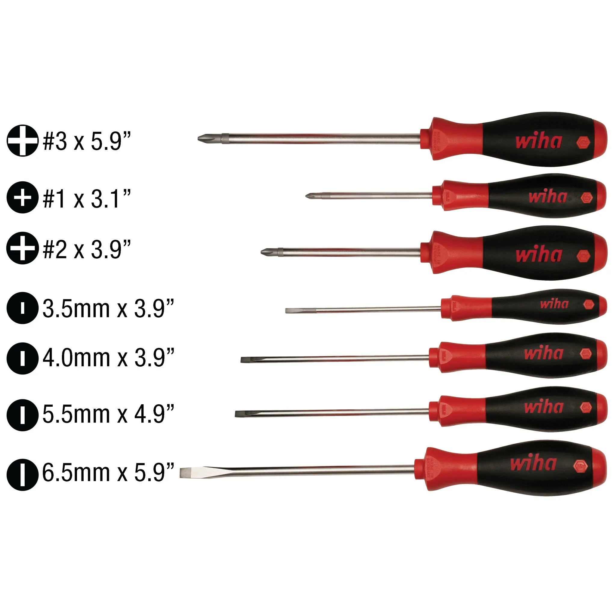 7 Piece SoftFinish Slotted and Phillips Screwdriver Set