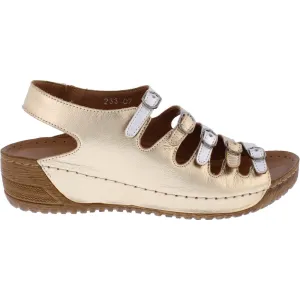Adesso Astrid Ladies Metallic Leather Buckle Sandals