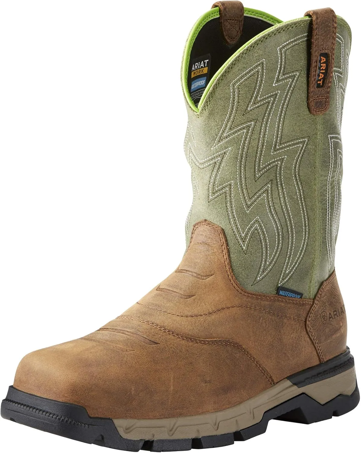Ariat Rebar Flex Western Waterproof Composite Toe Work Boot  Mens Leather Boots