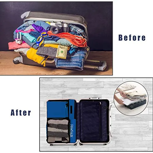 BAGAIL Packing Cubes System 7-Pcs Travel Organizer Accessories for Carry On Luggage with Shoe Bag & Toiletry Bags Dark Blue