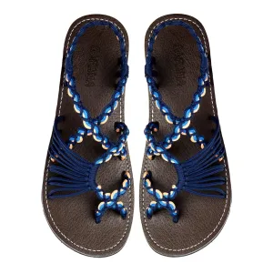 Banyan - Blue Cantaloupe Wavy Rope Sandals