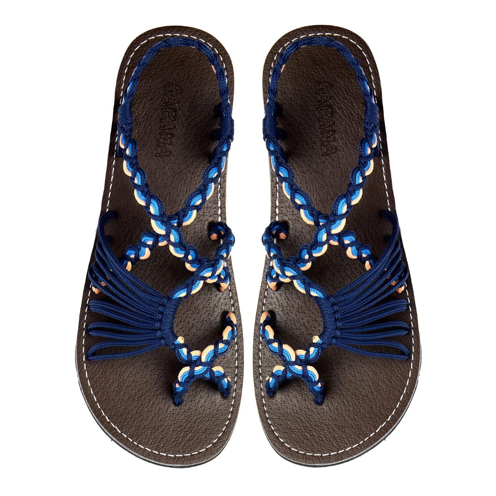 Banyan - Blue Cantaloupe Wavy Rope Sandals