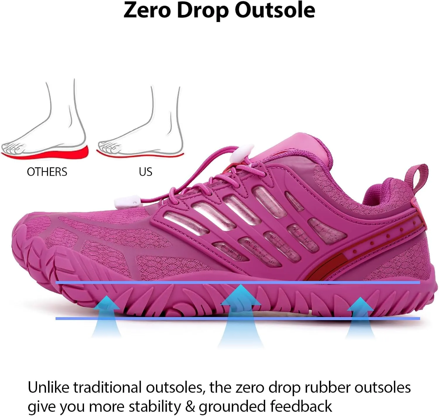 Barefoot Shoes Women Wide Toe Box Zero Drop Minimalist Shoes for Workout Cross-Trainer Walking Hiking Water Grounded Footwear