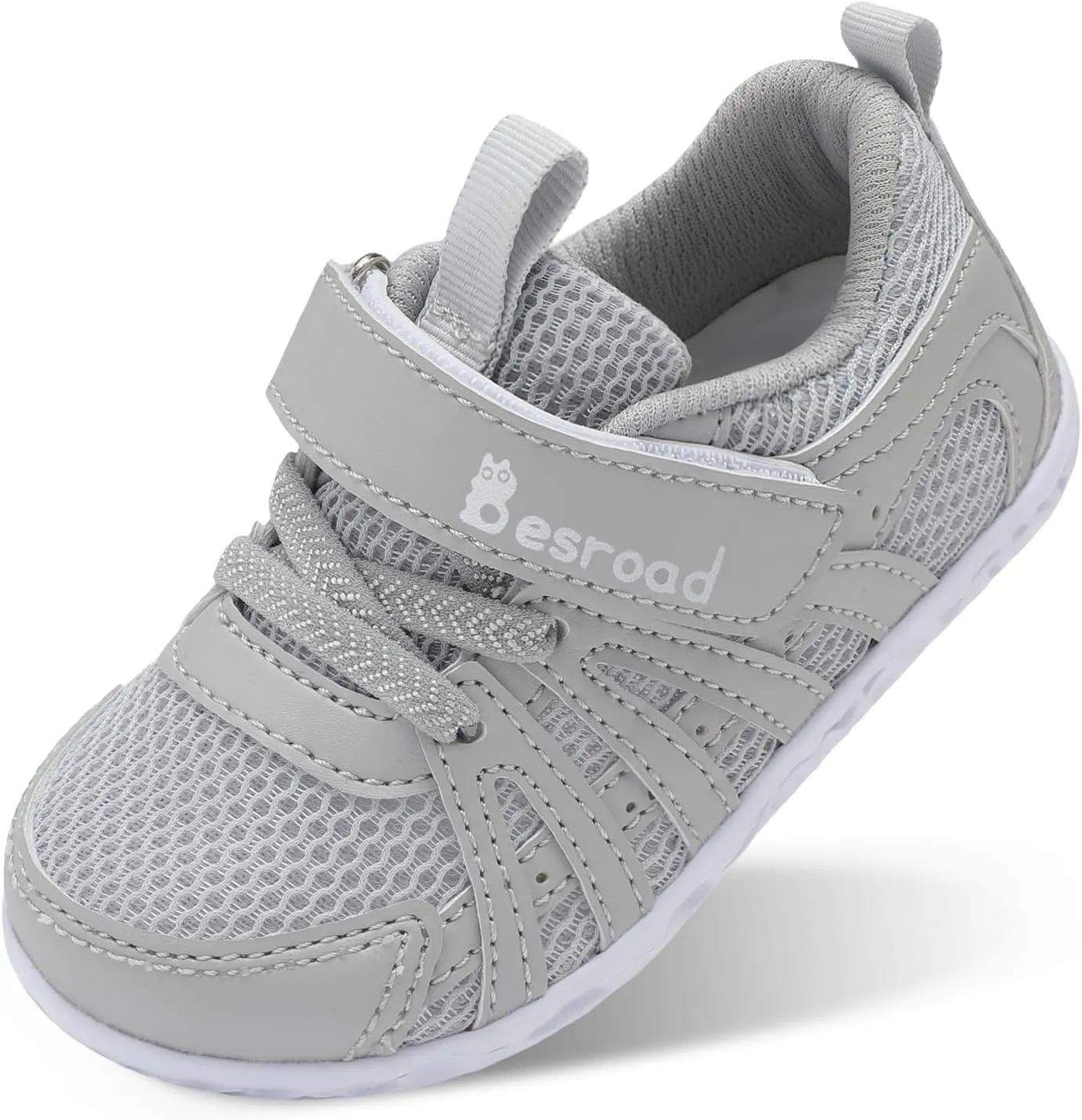 Besroad Toddler Shoes Boys Girls Barefoot Sneakers Kids Breathable Walking Shoes Lightweight Strap Non-Slip Sole Tennis Shoes