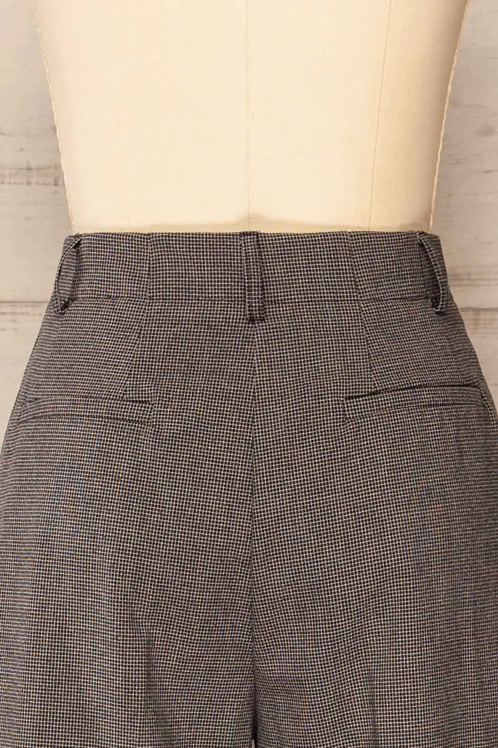 Bjork Black | Plaid High-Waisted Straight Leg Pants