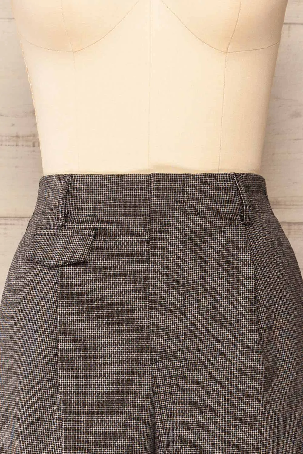 Bjork Black | Plaid High-Waisted Straight Leg Pants