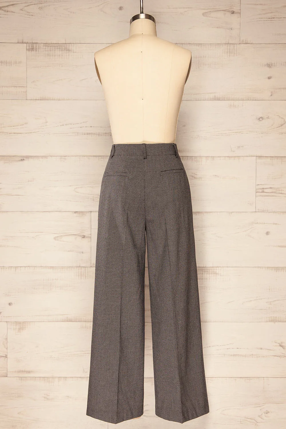 Bjork Black | Plaid High-Waisted Straight Leg Pants