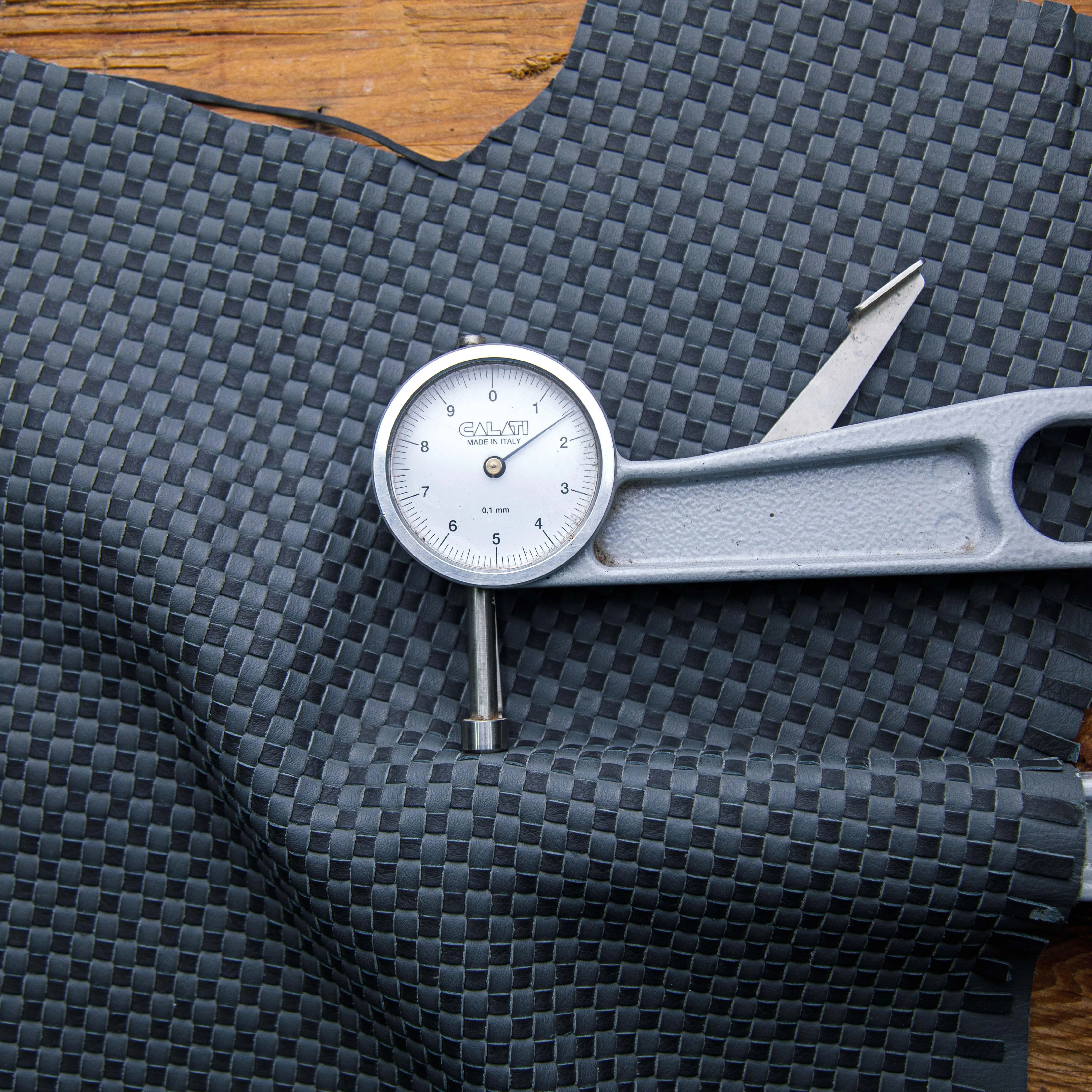Black & Gray Handmade Basket weave Leather