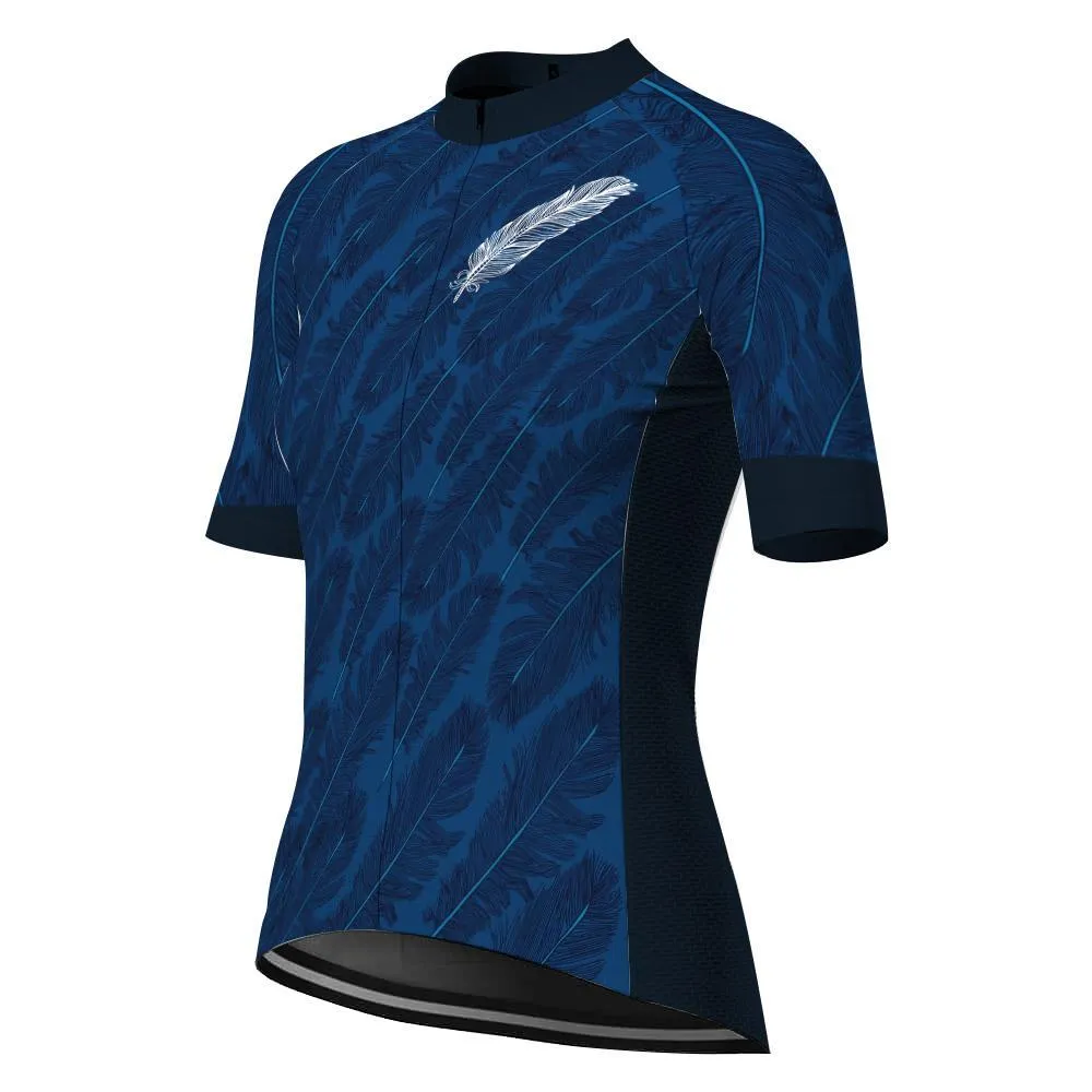 Blue Short Sleeve Cycling Jersey for Women