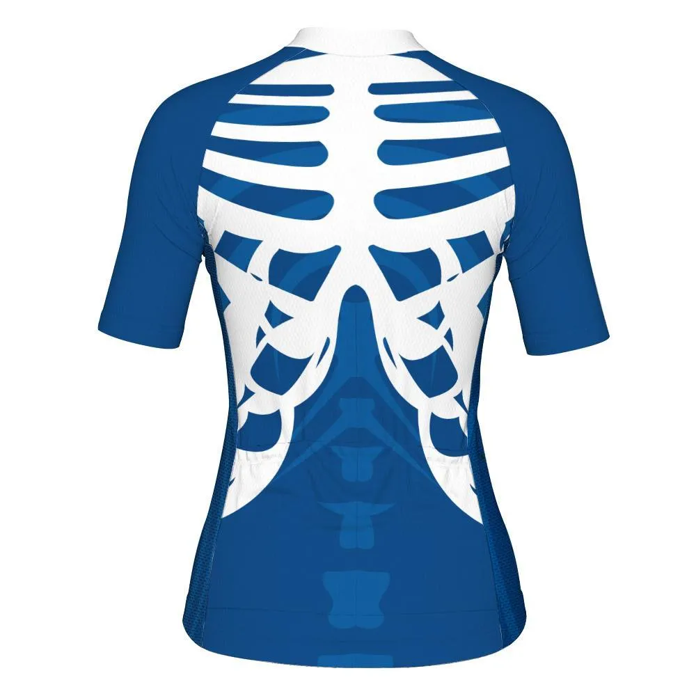 Blue Short Sleeve Cycling Jersey for Women