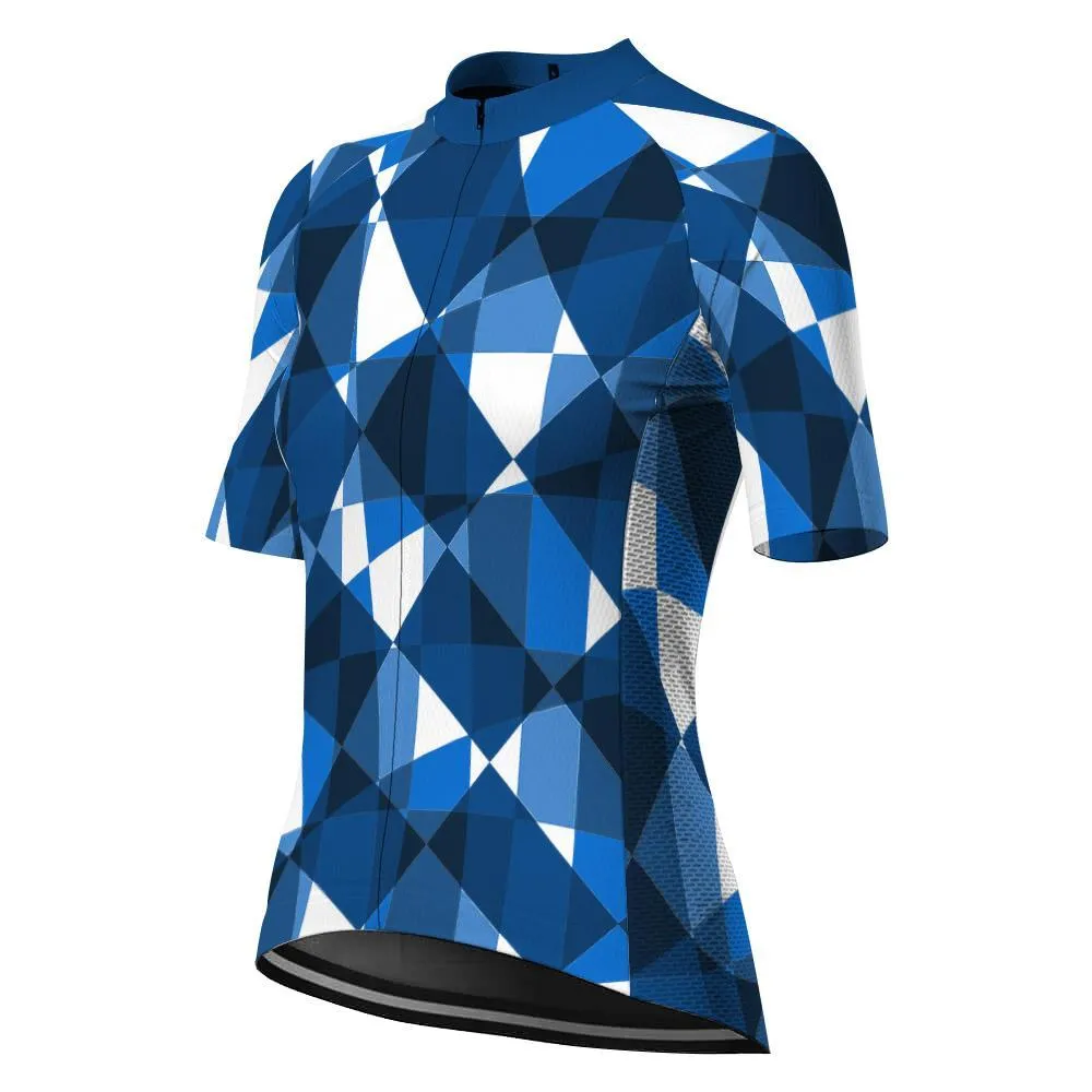 Blue Short Sleeve Cycling Jersey for Women