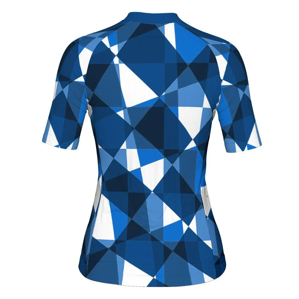 Blue Short Sleeve Cycling Jersey for Women