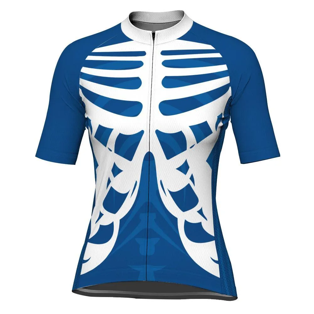 Blue Short Sleeve Cycling Jersey for Women