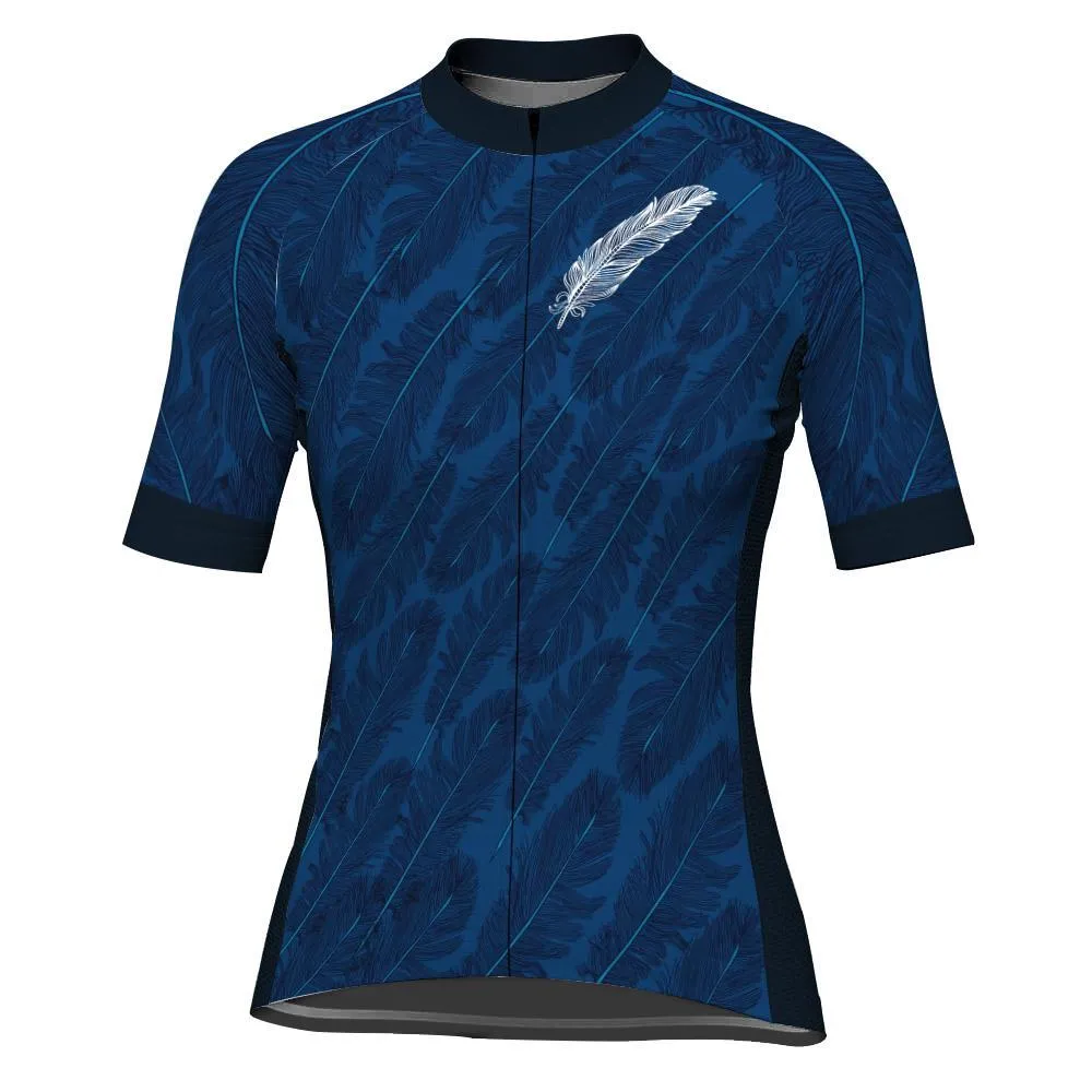 Blue Short Sleeve Cycling Jersey for Women