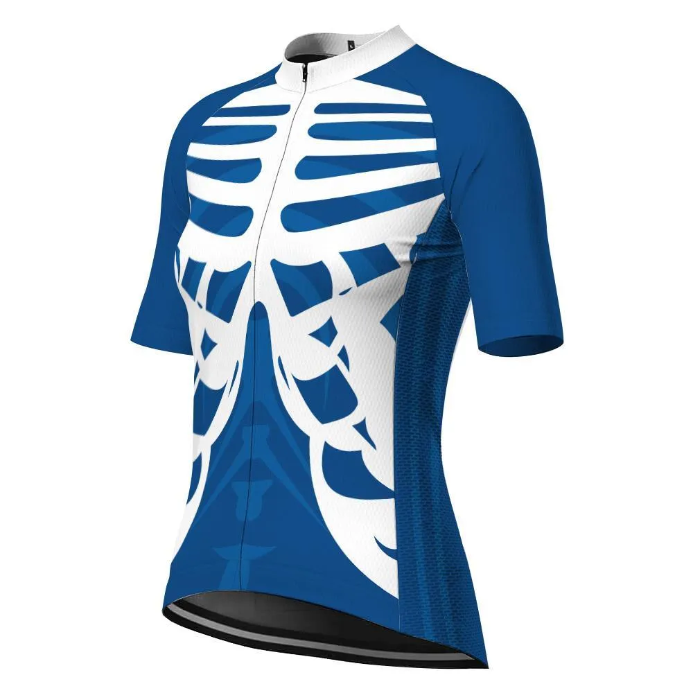 Blue Short Sleeve Cycling Jersey for Women