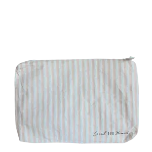 Blush Pink Stripe Water Resistant Pouch