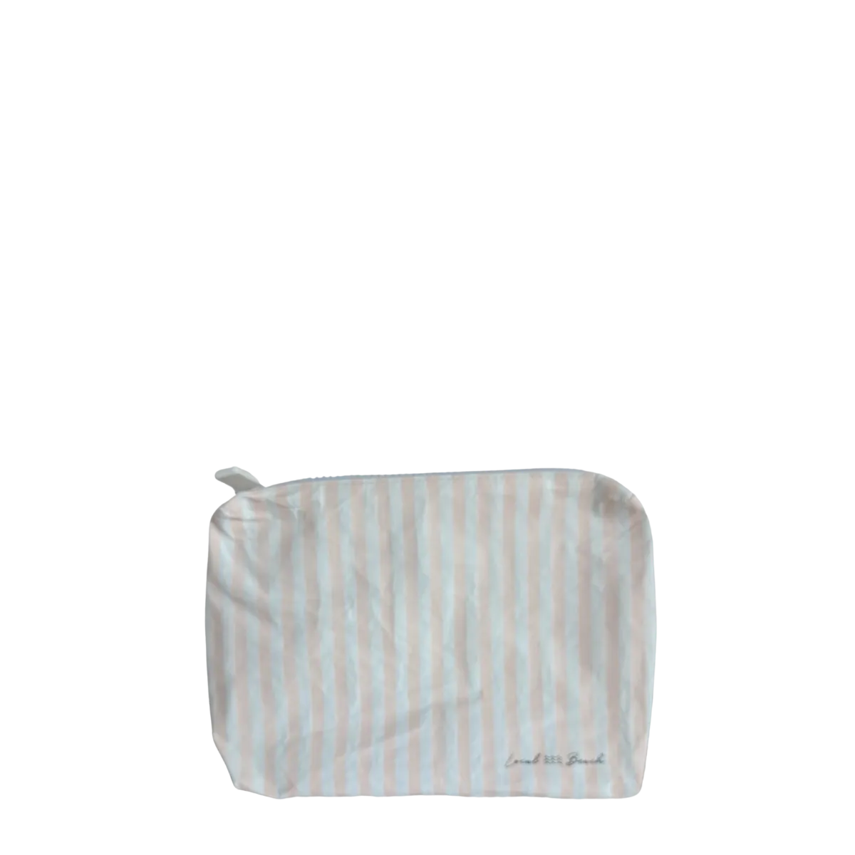 Blush Pink Stripe Water Resistant Pouch