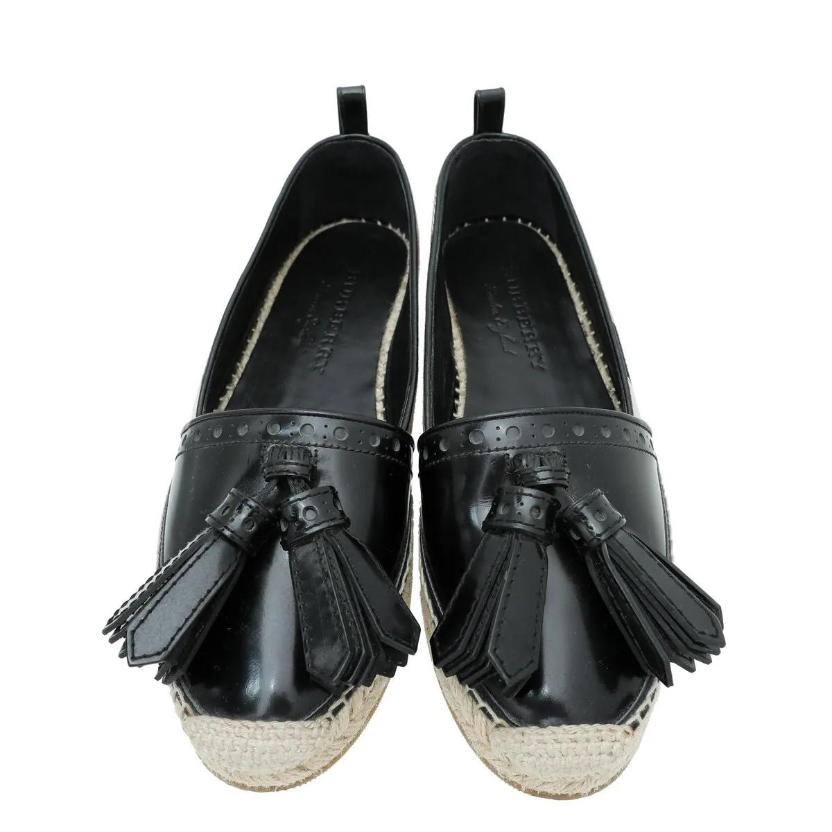 Burberry Black House Check Hodgeson Tassel Espadrille 39