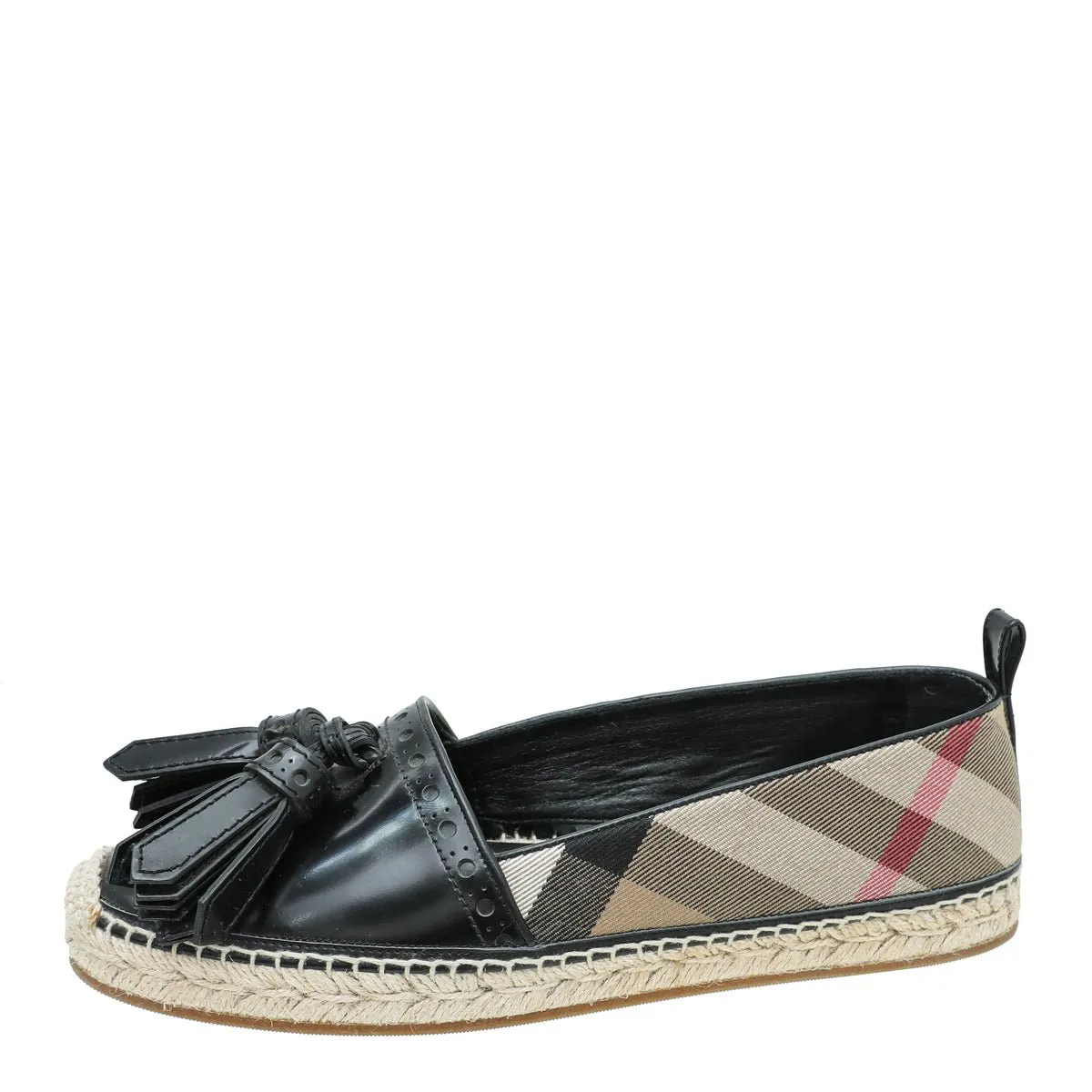 Burberry Black House Check Hodgeson Tassel Espadrille 39