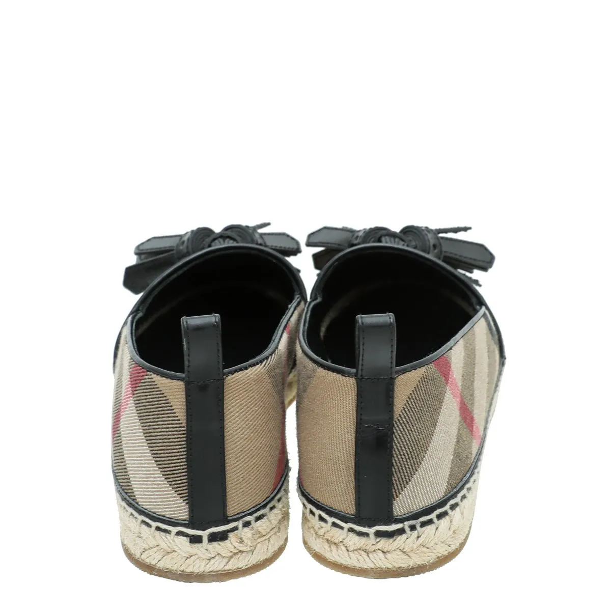 Burberry Black House Check Hodgeson Tassel Espadrille 39