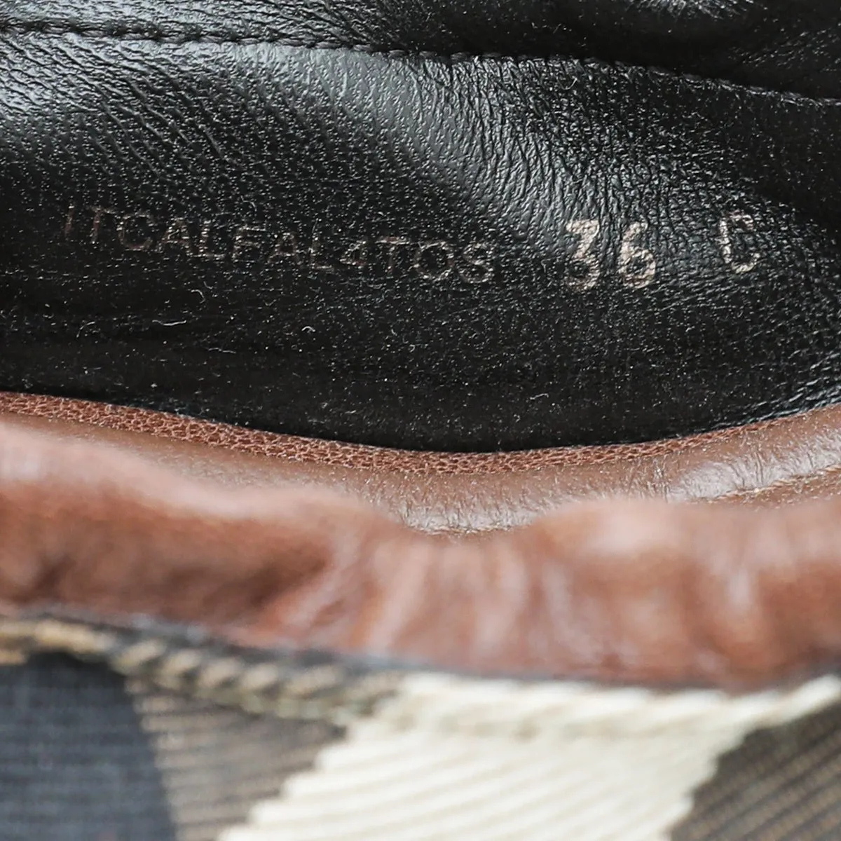Burberry Brown House Check Flat Elastic Ballet 36
