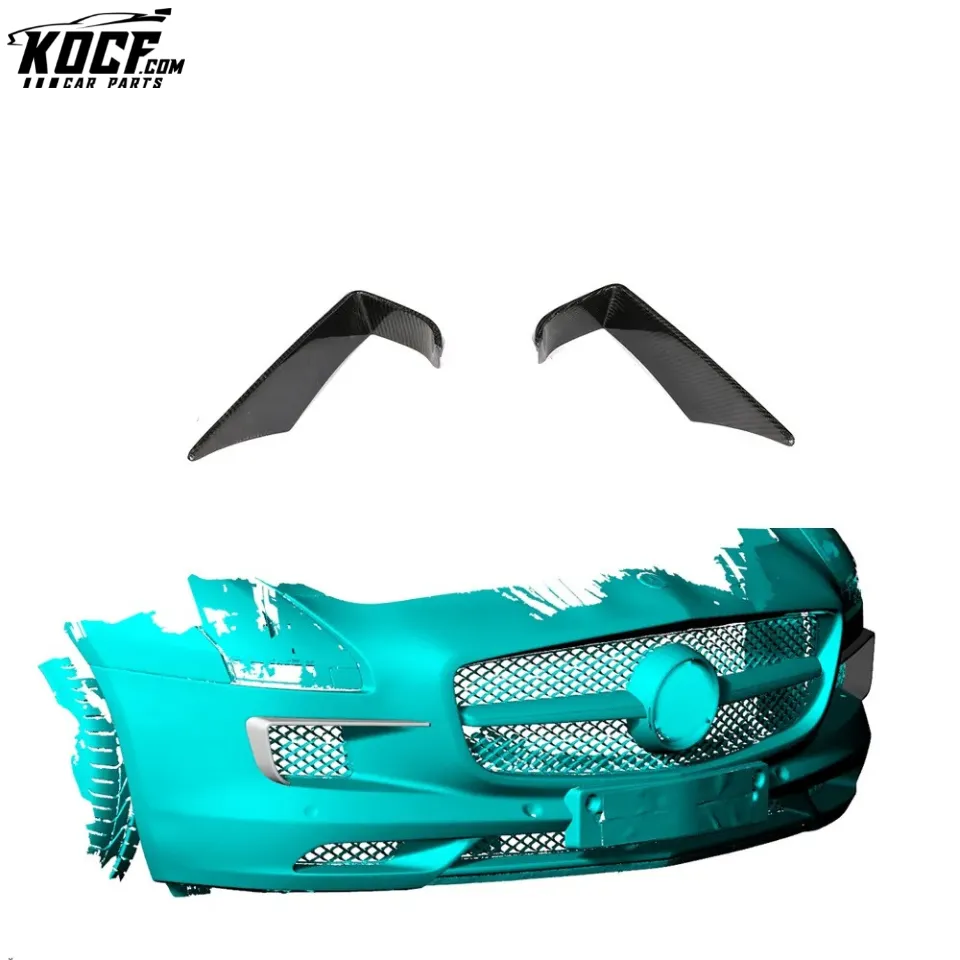 Carbon Fiber C197 Front Fog Lamp Vents Trim Flats for Mercedes Benz R197 SLS AMG GT 2010-2014