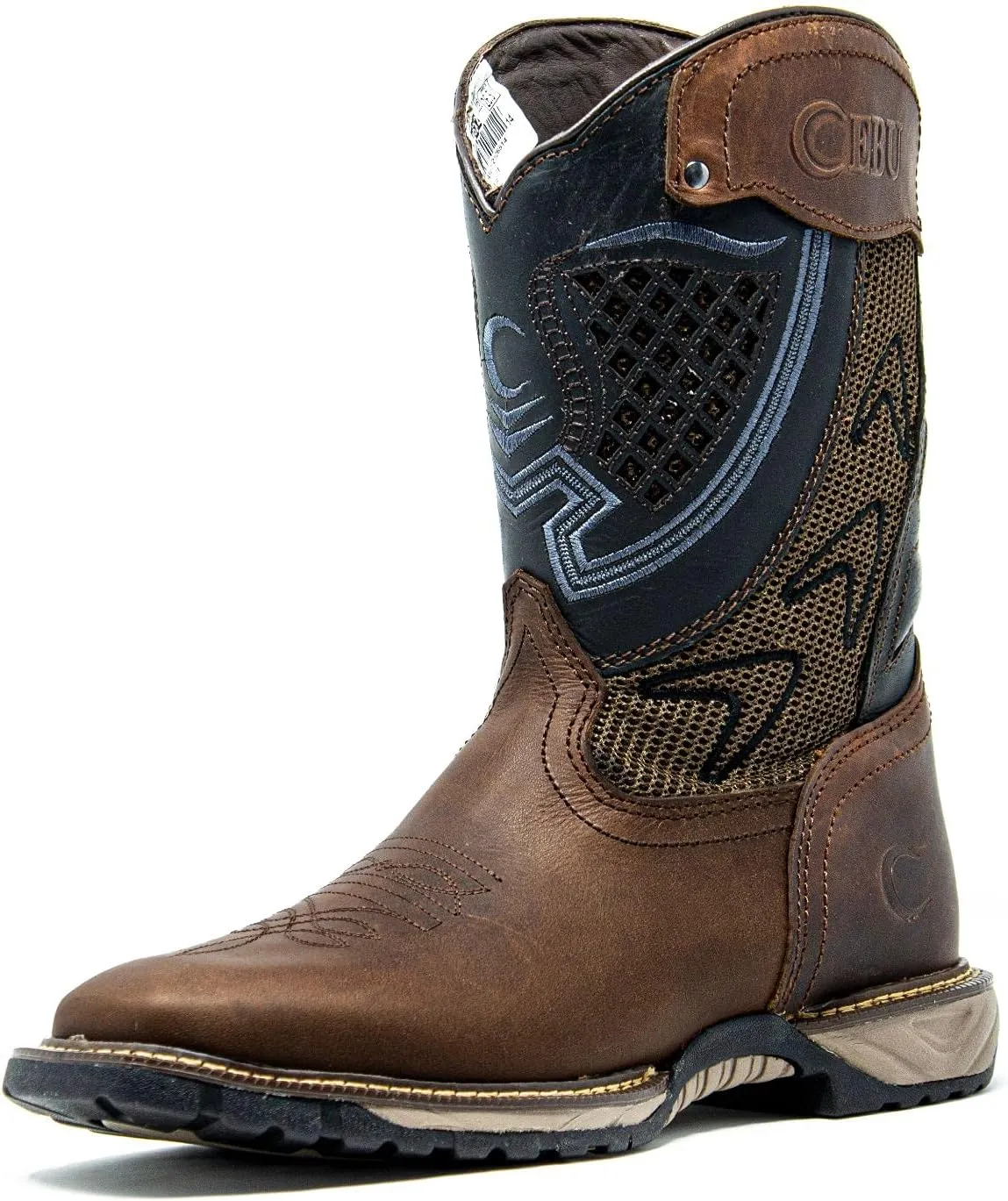 CEBU Men's Thunder Western Cowboy Boots - Square Toe