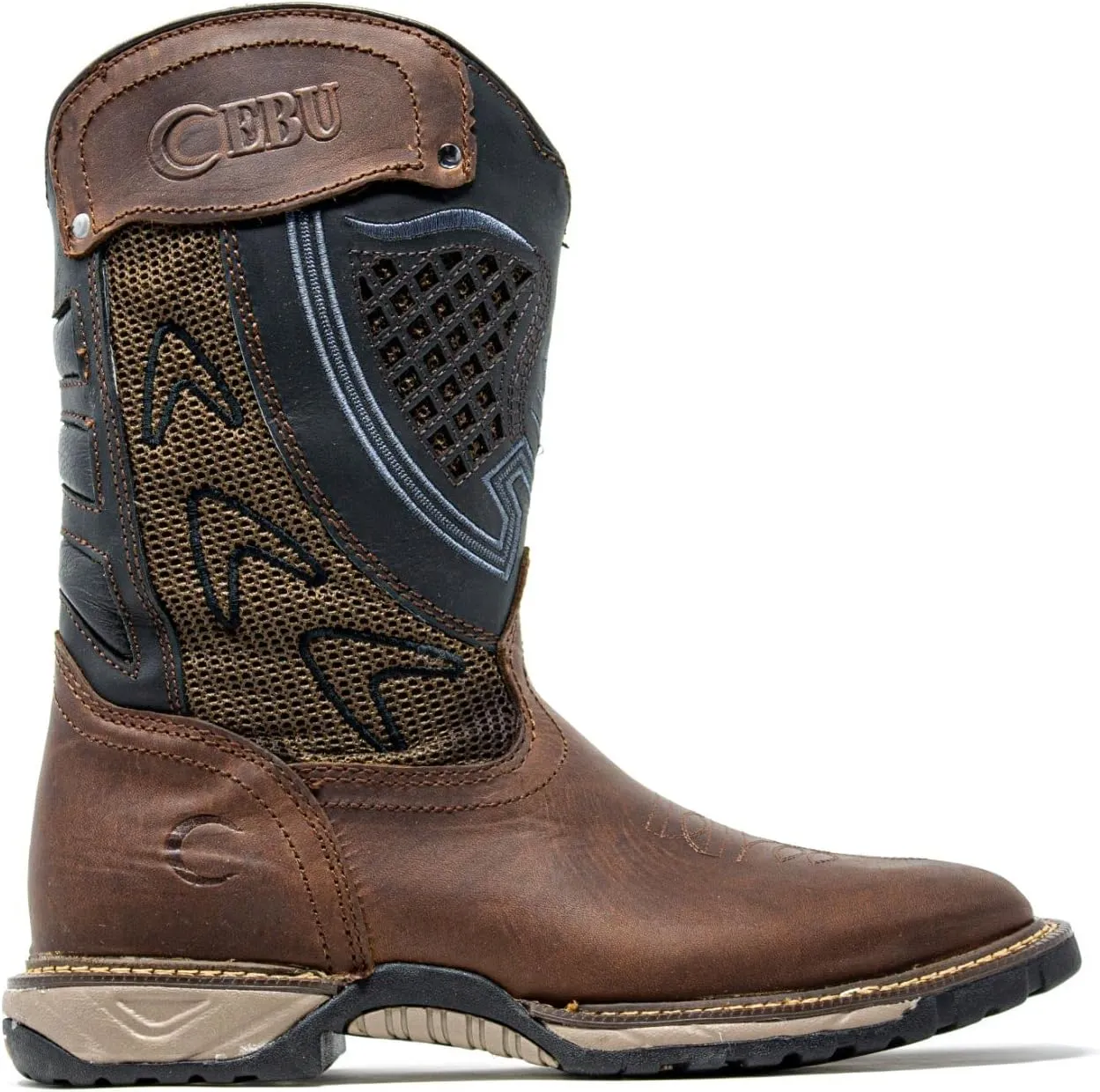 CEBU Men's Thunder Western Cowboy Boots - Square Toe