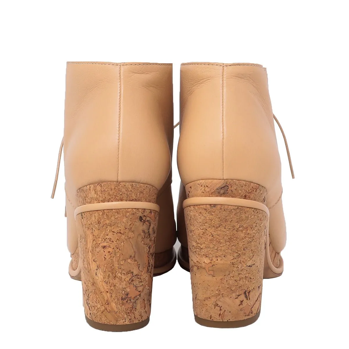 Chanel Bicolor Cork Cap Toe CC Lacets Booties 39.5