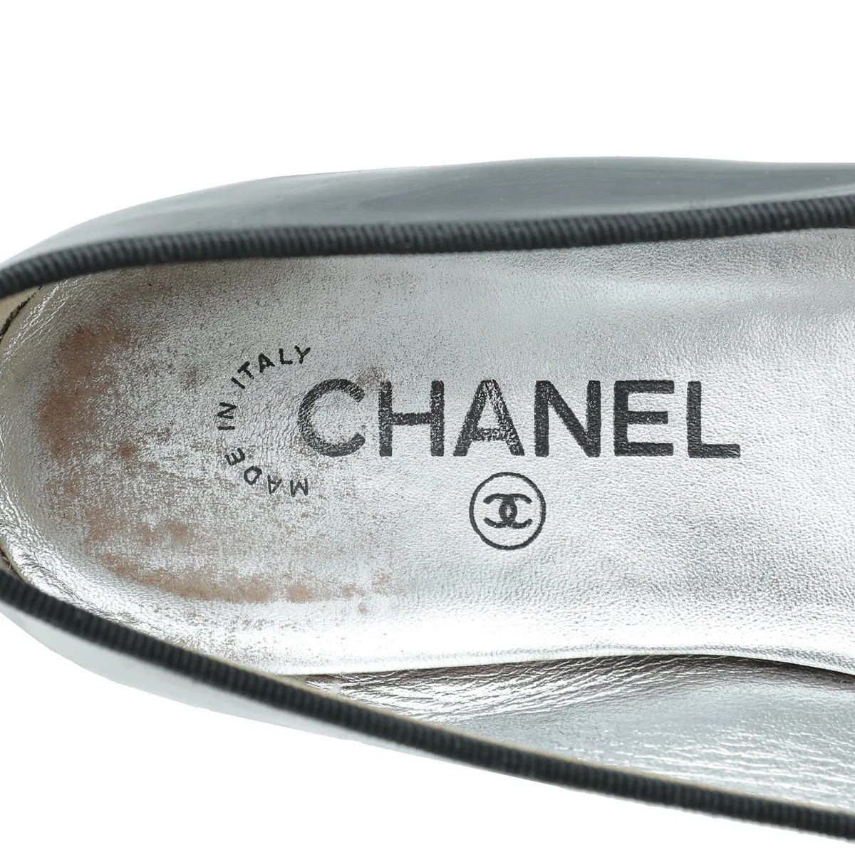 Chanel Black CC Cap Toe Ballerina Flats 40