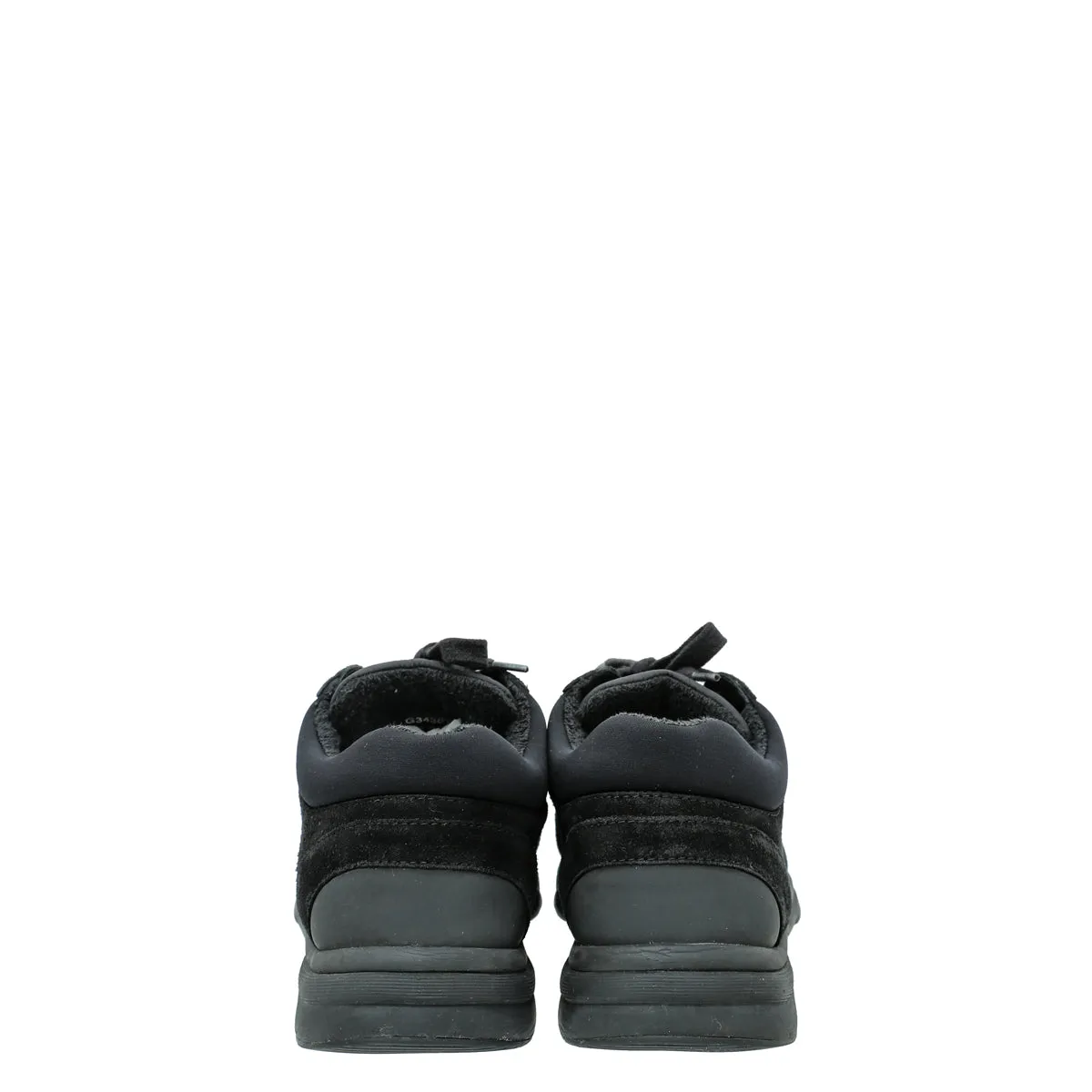 Chanel Black CC Lace Up Sneakers 39