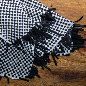 Chic Black and White Woven Leather