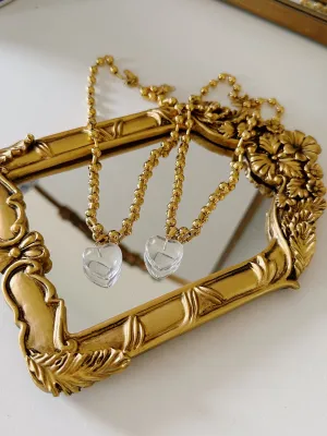 Clear Heart Necklace - Water Resistant