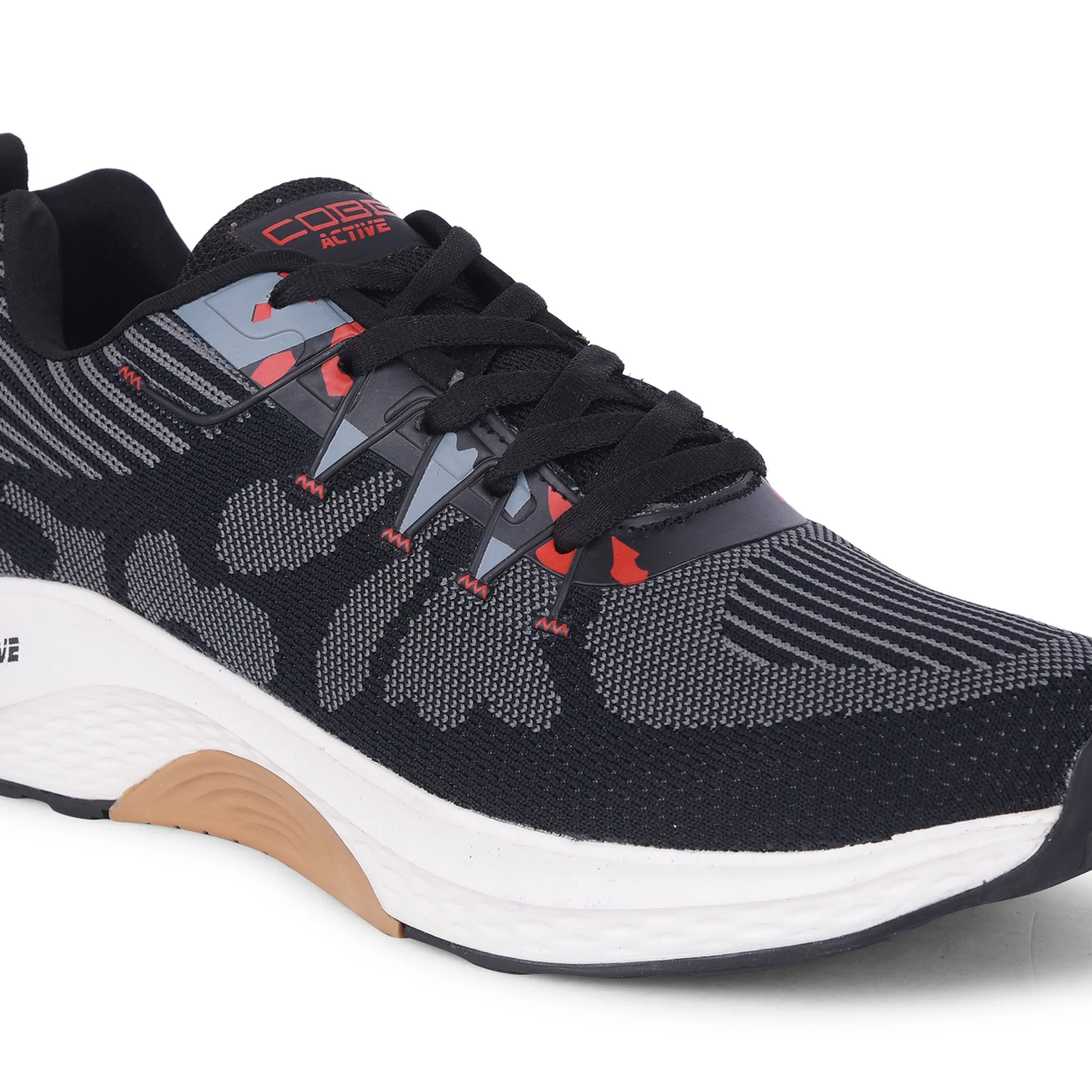 Cobb Active Black Men's Running Shoes