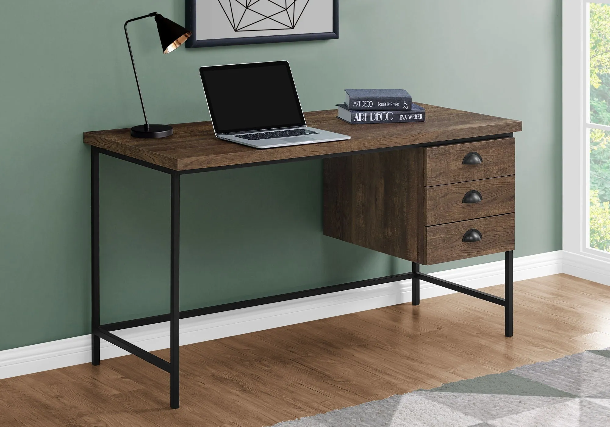 Computer Desk For Home Office, Laptop, 3 Storage Drawers, Contemporary & Moder by Couch.com