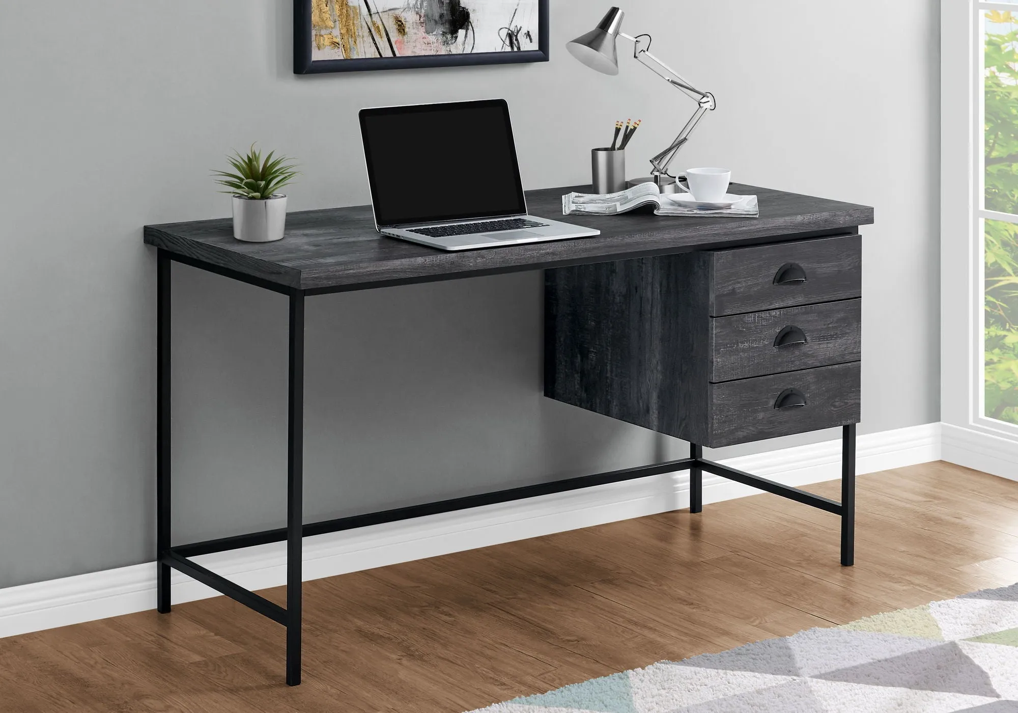 Computer Desk For Home Office, Laptop, 3 Storage Drawers, Contemporary & Moder by Couch.com