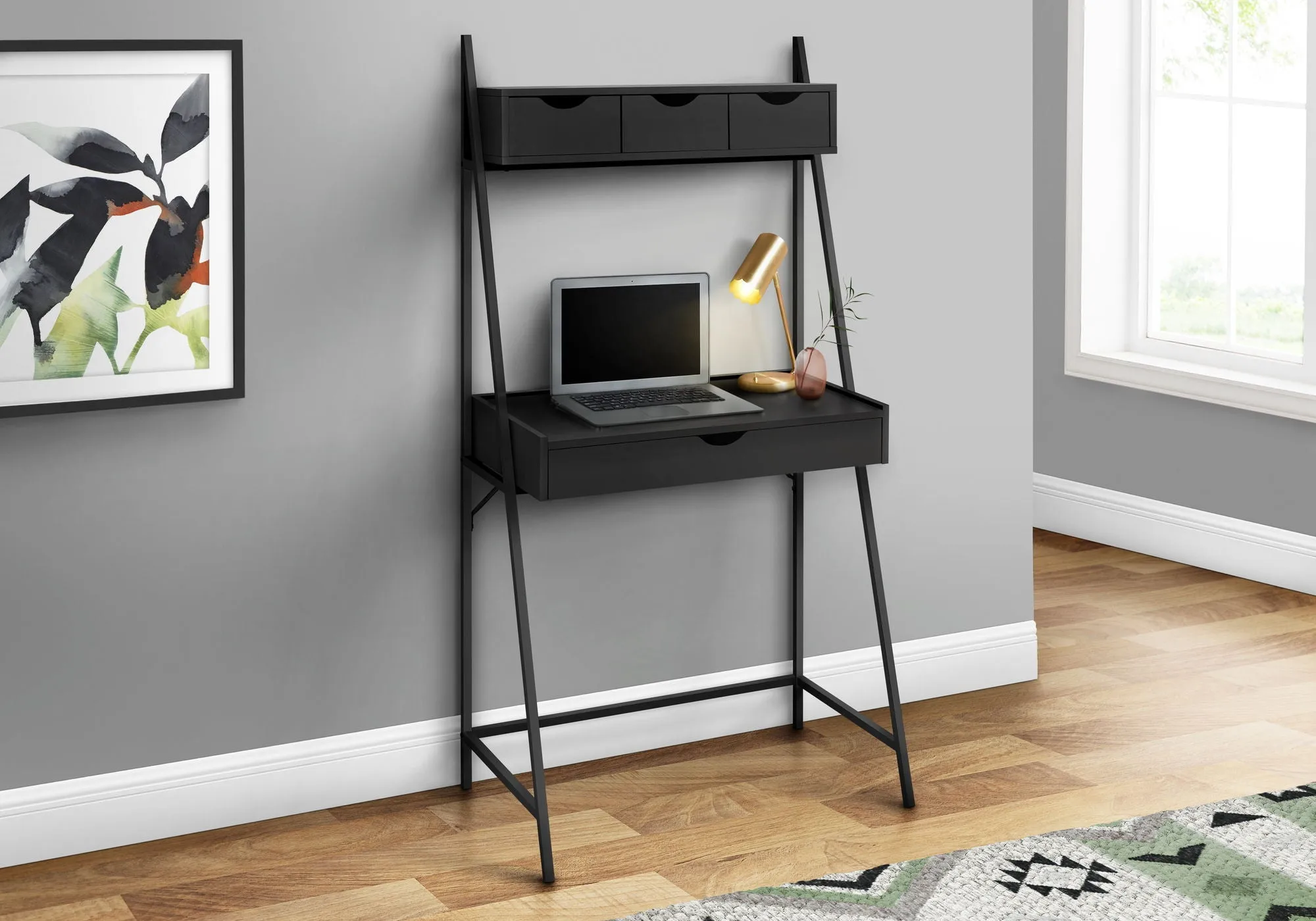 Computer Desk For Home Office, Laptop, Leaning, Storage Drawers, Contemporary & Modern by Couch.com