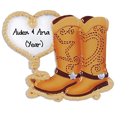 Cowboy Boots Personalized Ornament