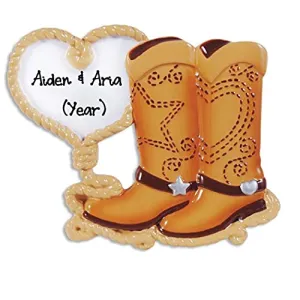 Cowboy Boots Personalized Ornament