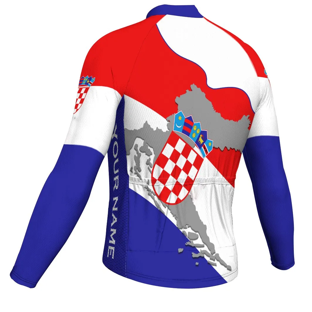 Customized Croatia Long Sleeve Cycling Jersey for Men