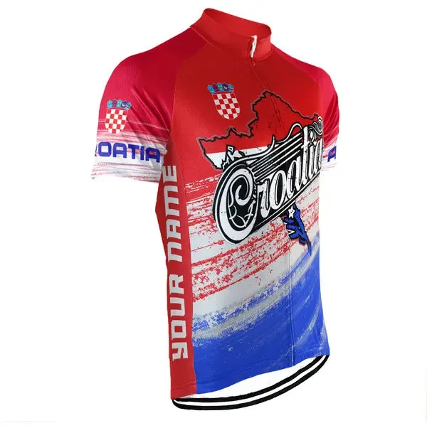 Customized Croatia Short Sleeve Cycling Jersey for Men