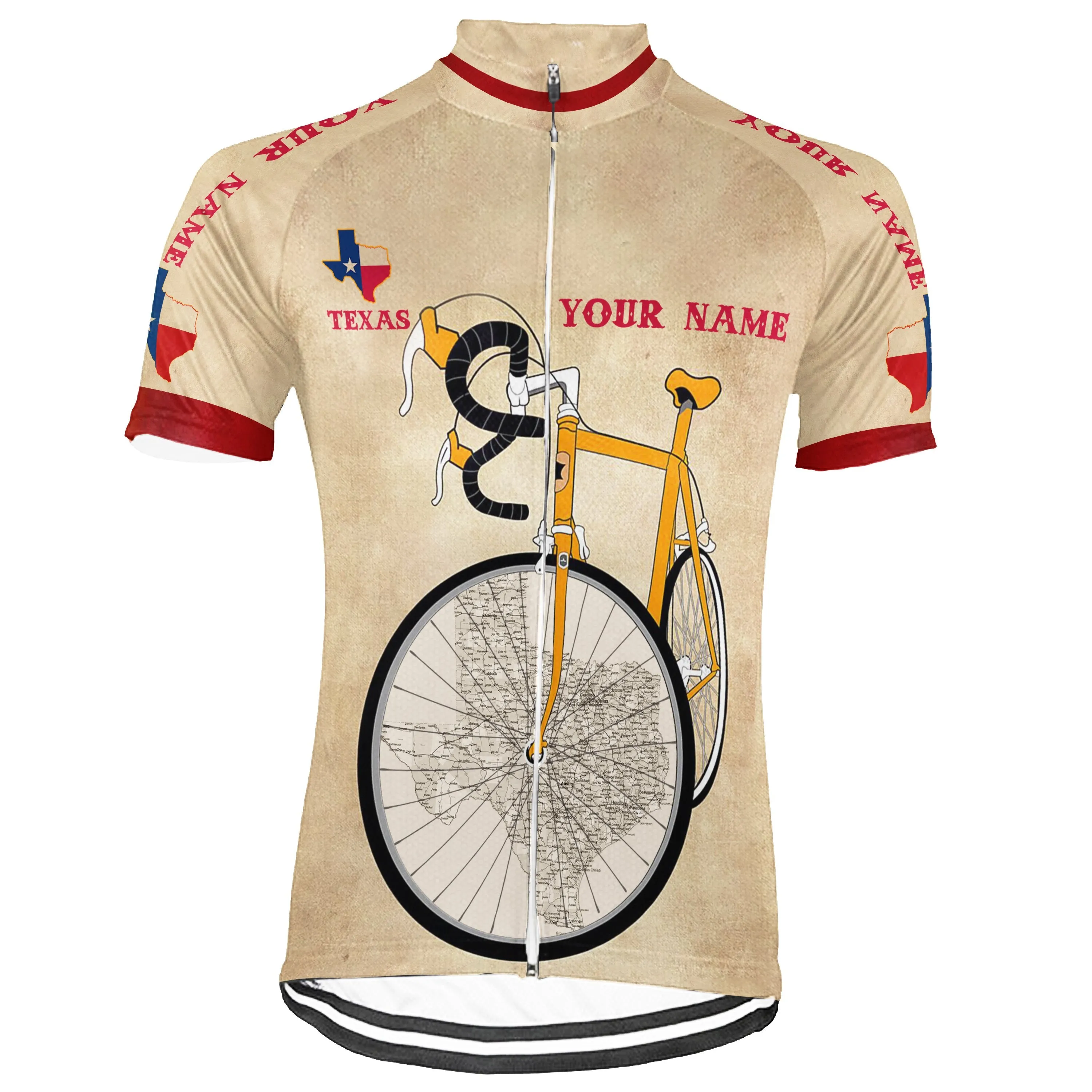 Customized Texas Short Sleeve Cycling Jersey for Men