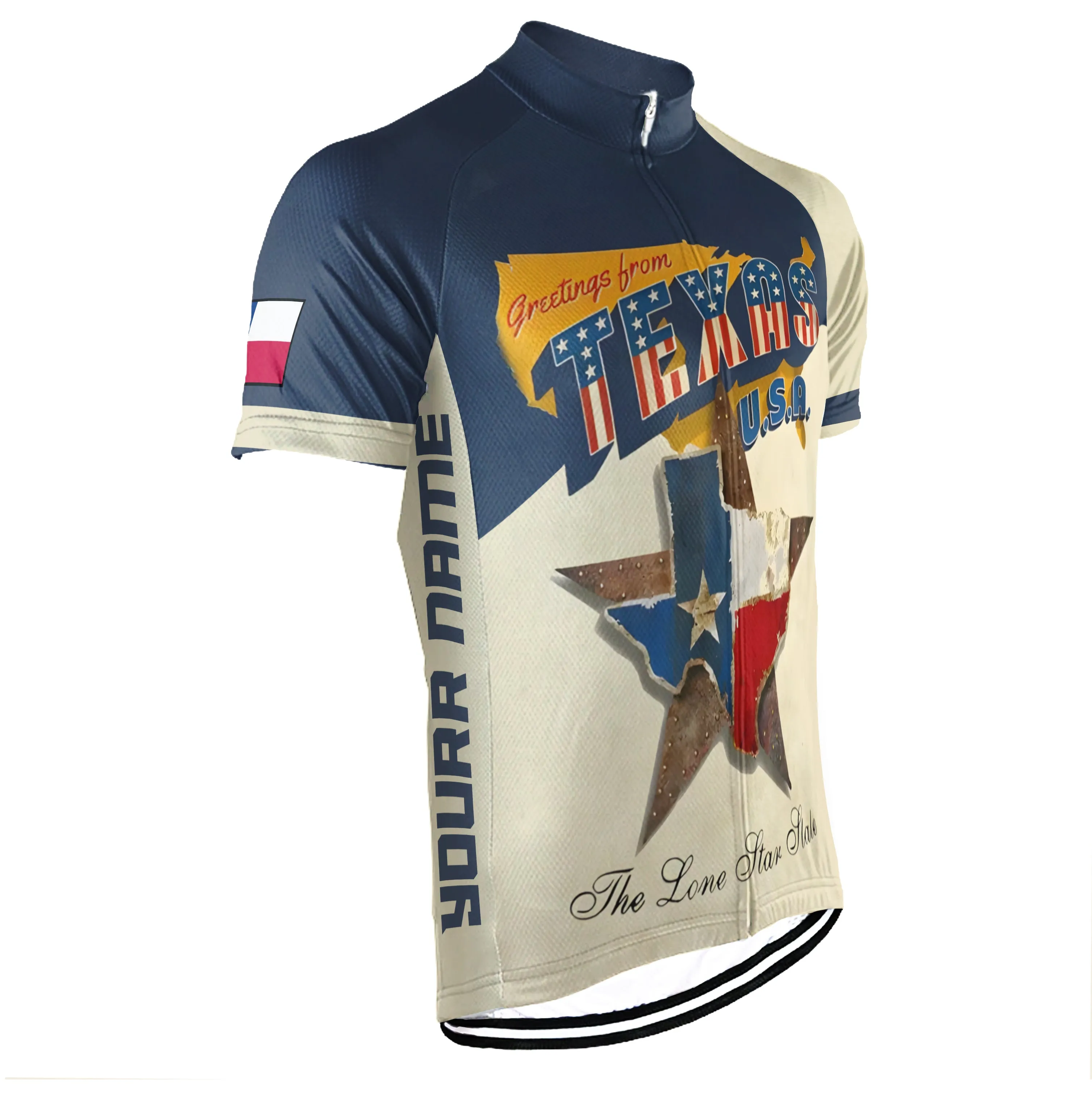 Customized Texas Short Sleeve Cycling Jersey for Men