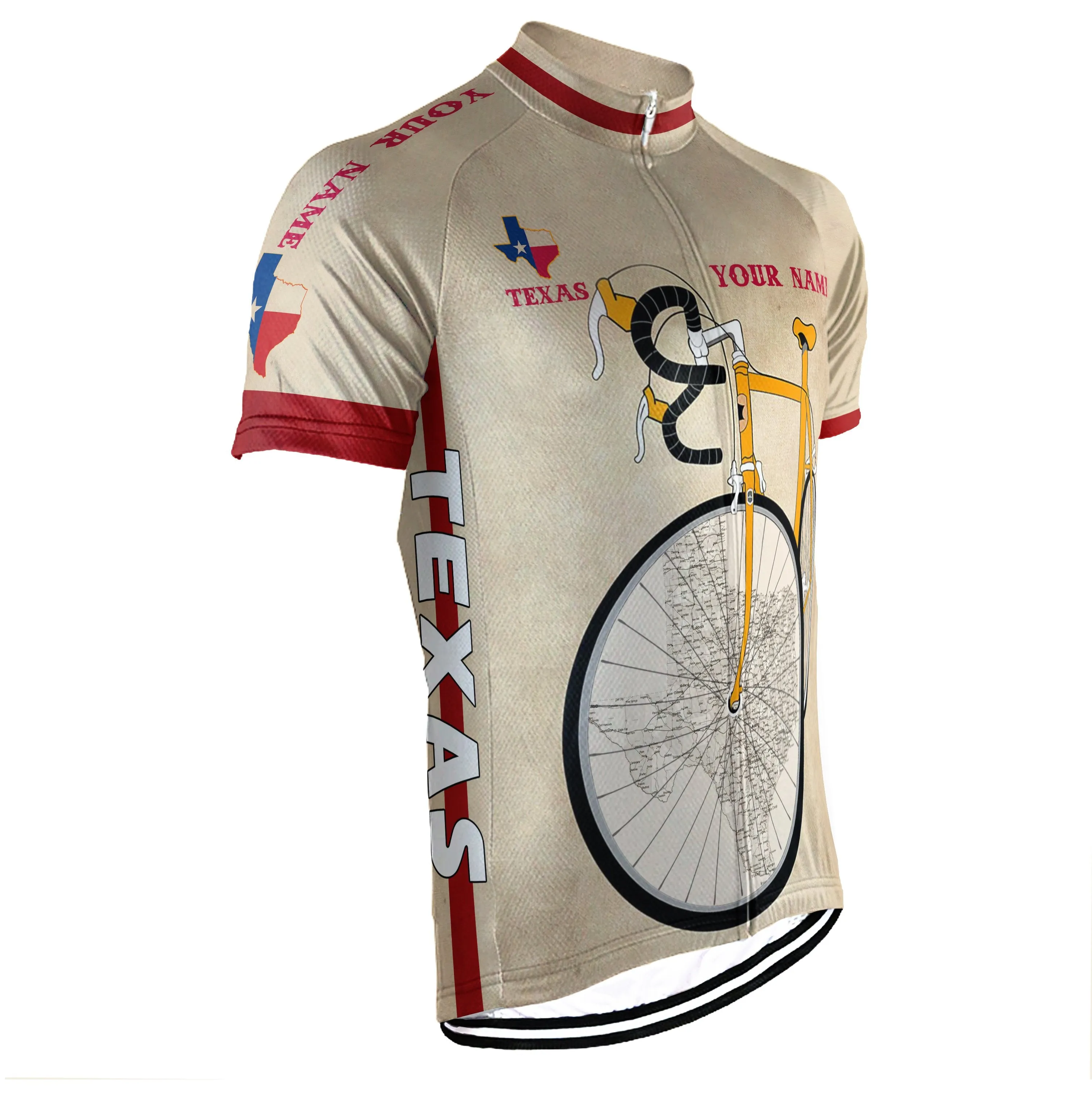 Customized Texas Short Sleeve Cycling Jersey for Men