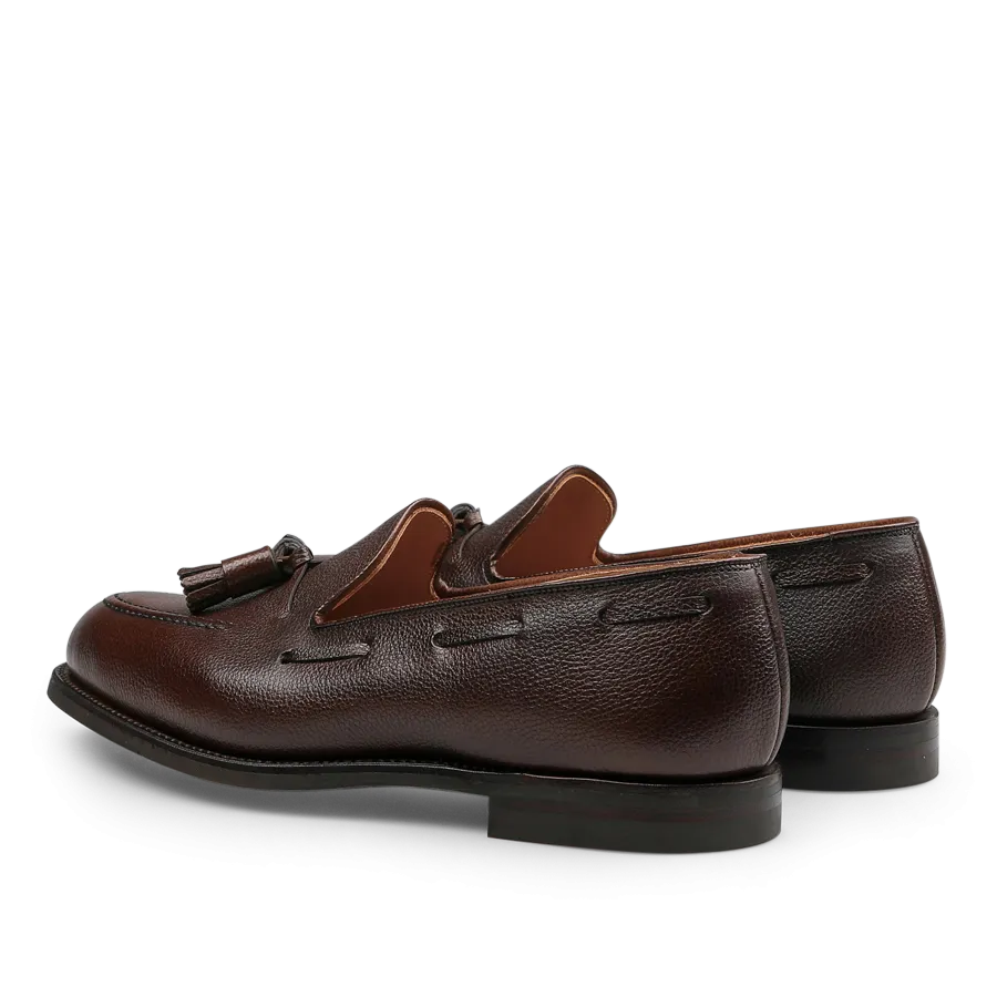 Dark Brown Pebble Grain Leather Cavendish II Loafers