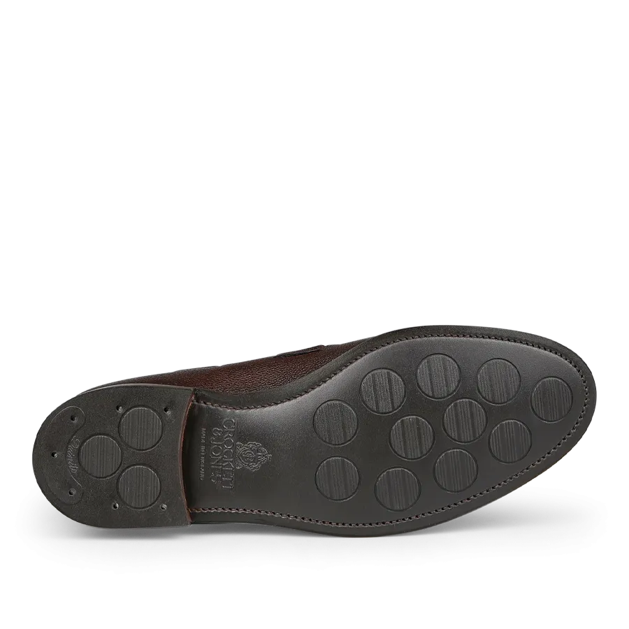 Dark Brown Pebble Grain Leather Cavendish II Loafers