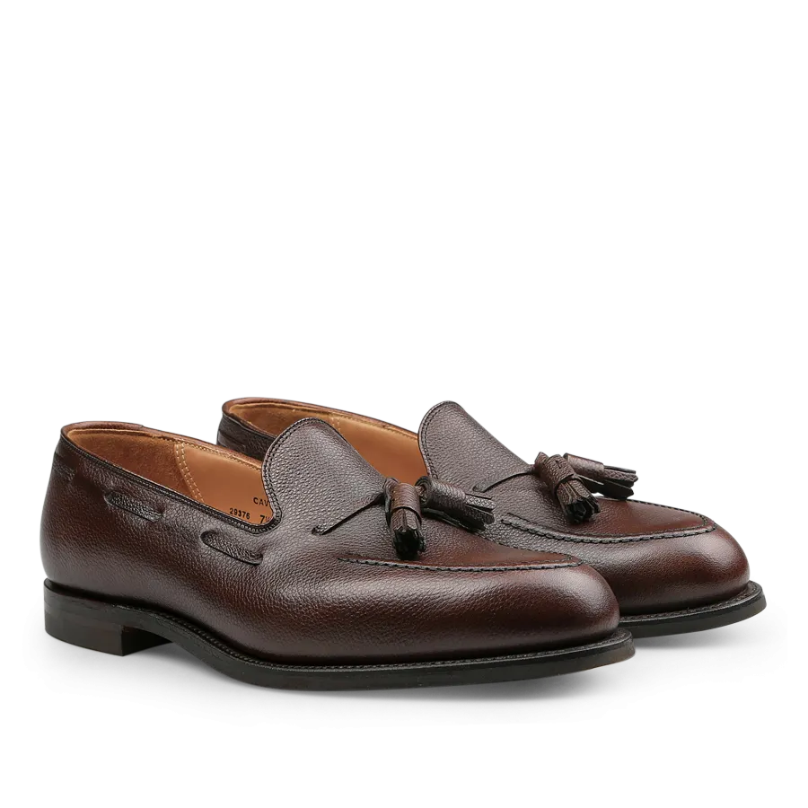 Dark Brown Pebble Grain Leather Cavendish II Loafers