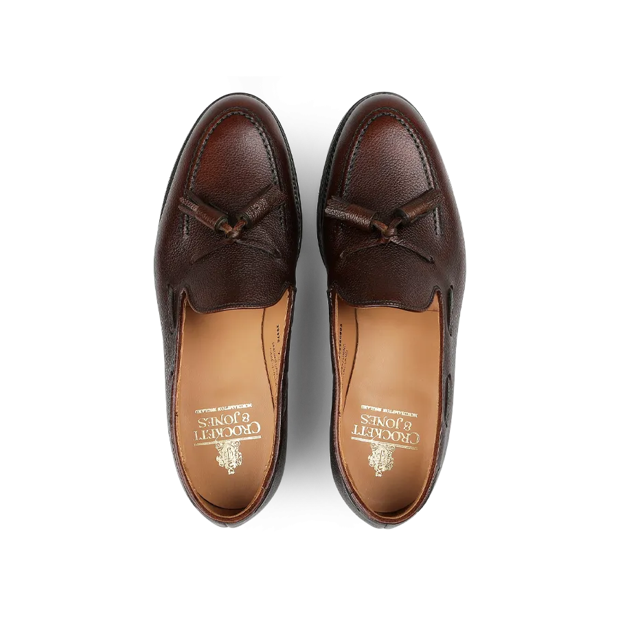 Dark Brown Pebble Grain Leather Cavendish II Loafers