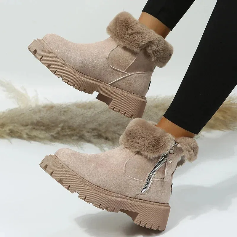 Faux Fur Winter Ankle Boots